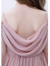 Cold Shoulder Dusky Pink Chiffon Flower Girl Dress